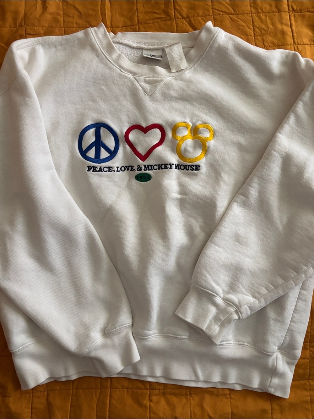 Vintage Disney “peace, love & Mickey Mouse” crewneck